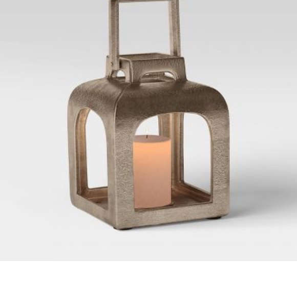 Other Cast Metal Outdoor Lantern Pillar Candle Holder Gold Smith